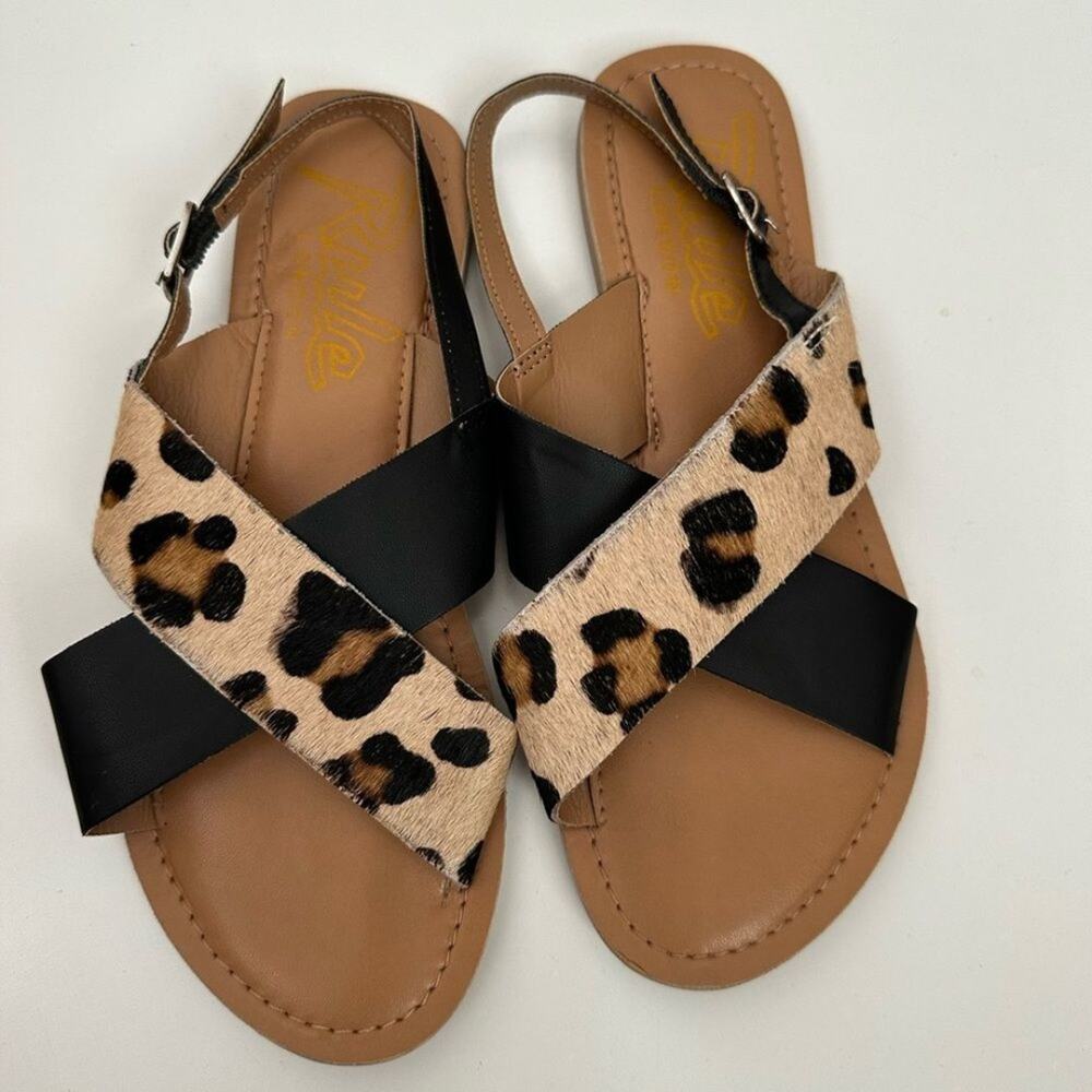 Asos Rule London Leopard Leather Sandals size US 5 / UK 3